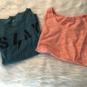 Girls 2 short sleeve tops size medium